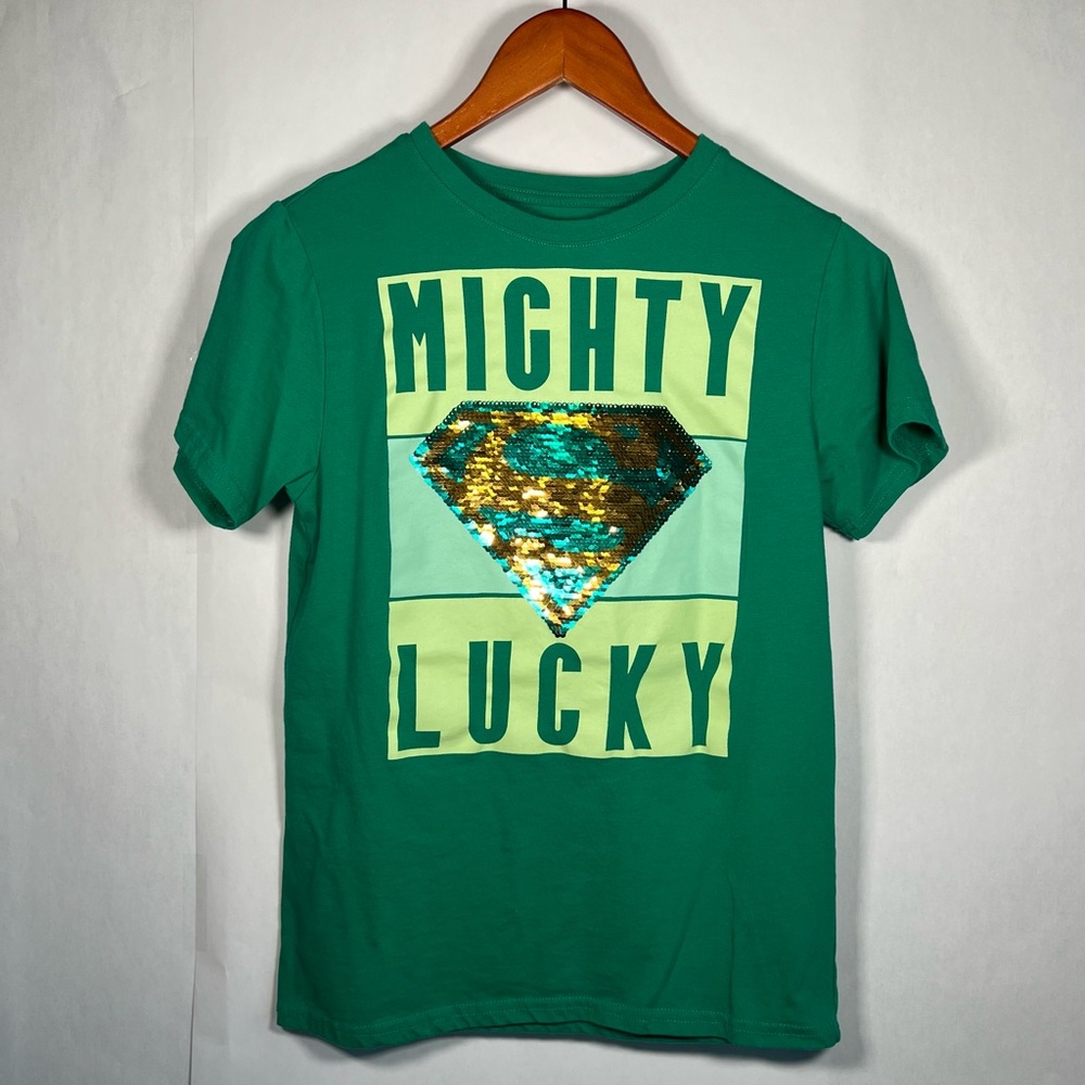 Superman Mighty Lucky Girls Graphic Teeshirt (Size: L 12/14) - St. Patrick’s Day